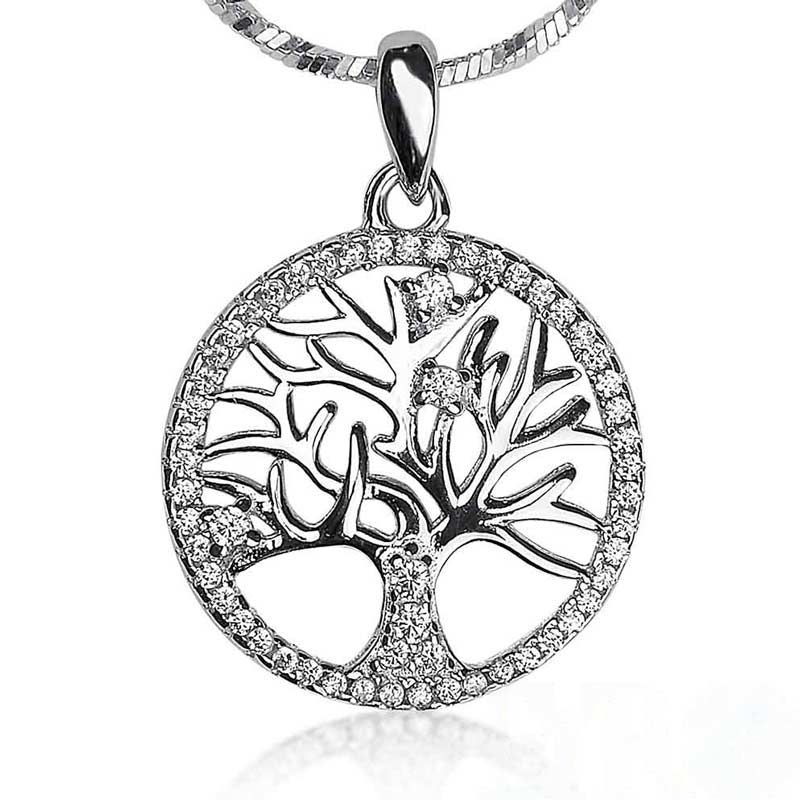 Yggdrasil sølvanheng m/ CZ