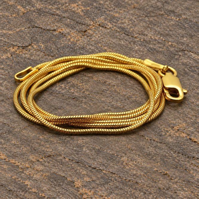 Hovedbilde Gullbelagt Sølvkjede - Slange 1 mm